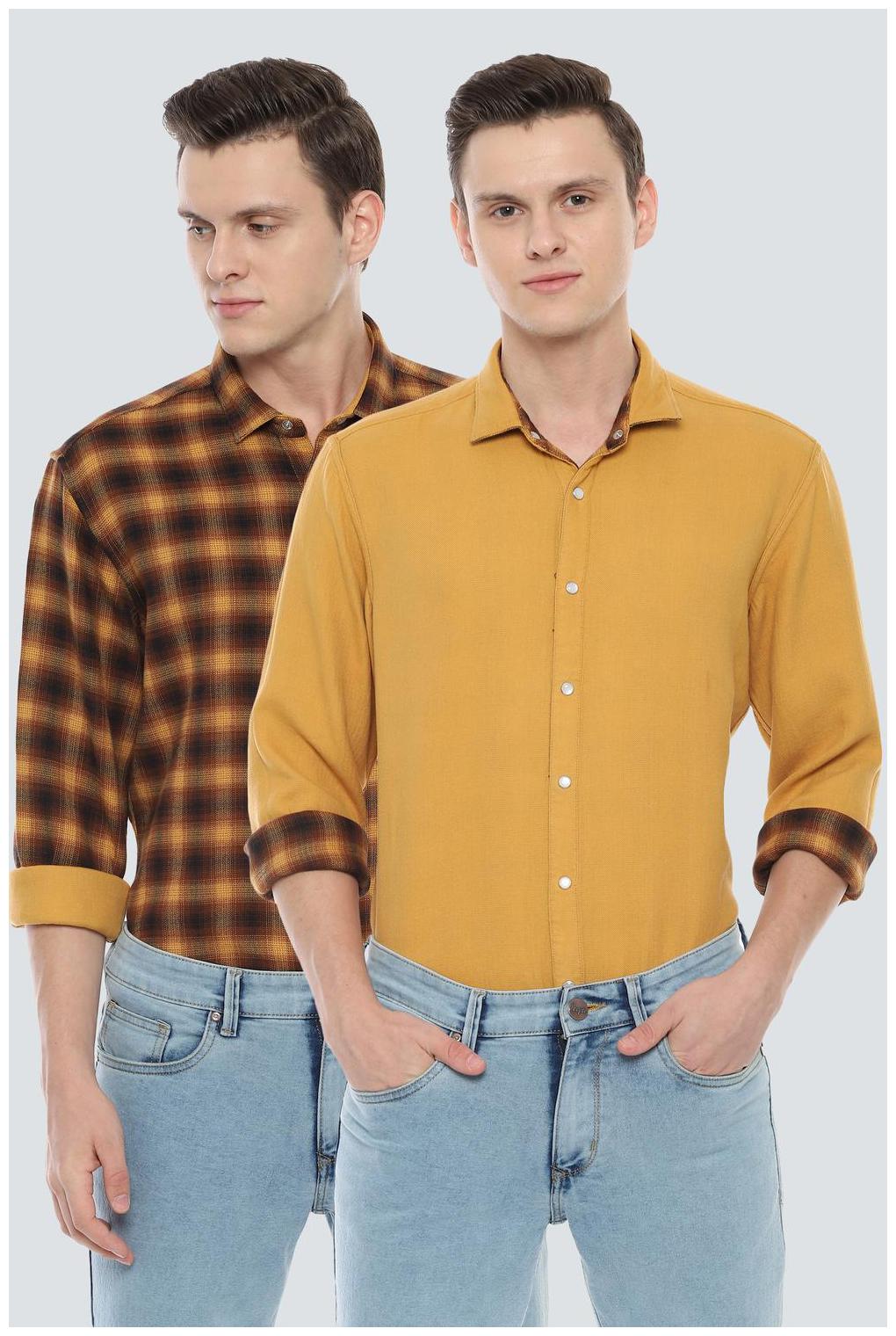 

Louis Philippe Men Brown Checked Slim Fit Casual Shirt