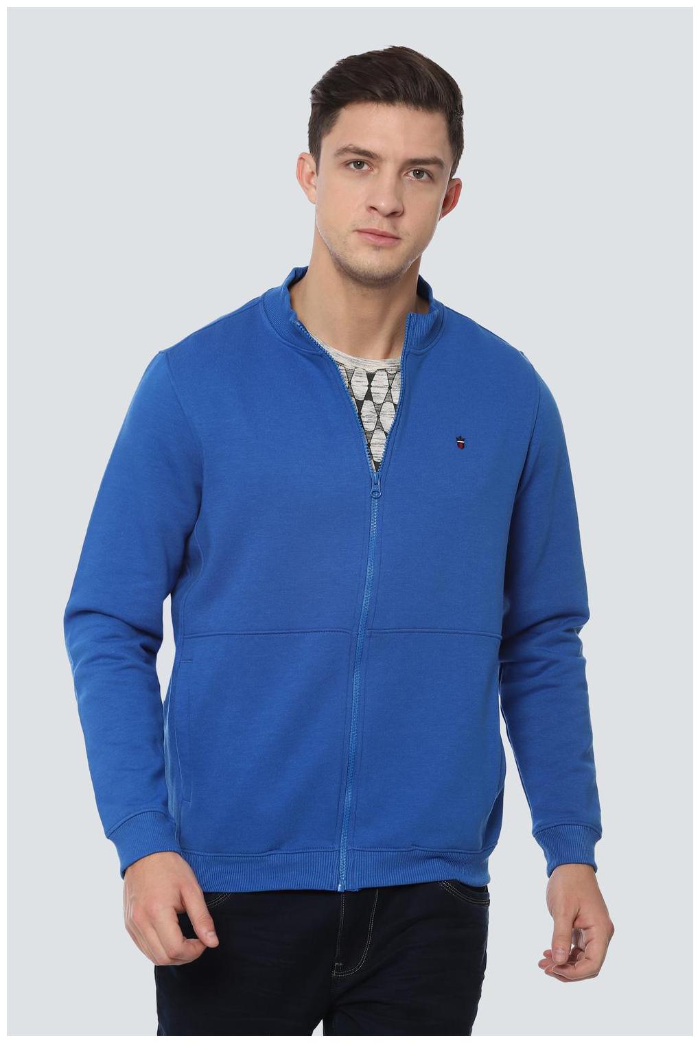 

Louis Philippe Men Blue High neck Sweatshirt