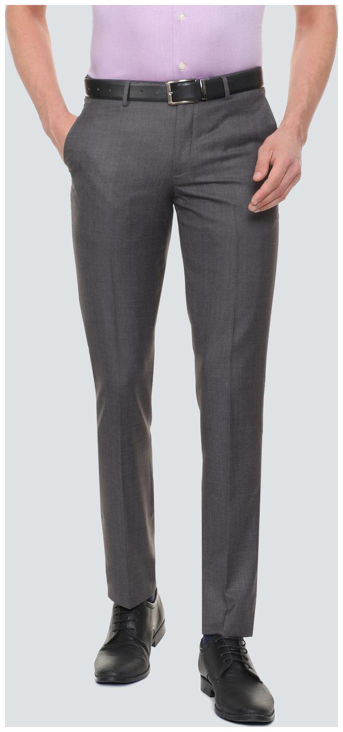 

Louis Philippe Men Textured Slim Fit Formal Trouser - Grey