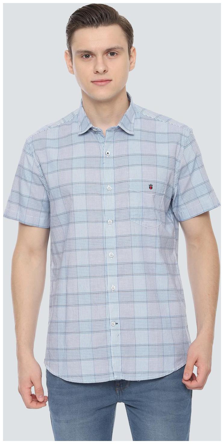 

Louis Philippe Men Blue Checked Slim Fit Casual Shirt