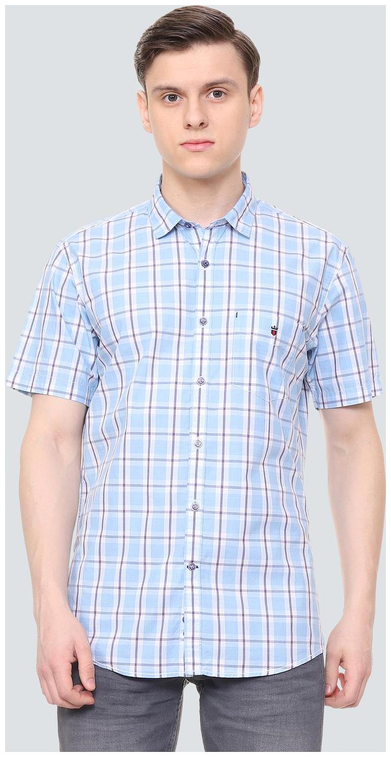

Louis Philippe Men Blue Checked Slim Fit Casual Shirt