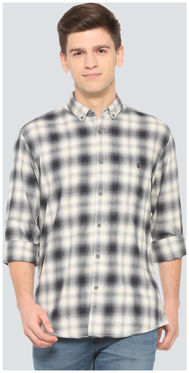 

Louis Philippe Men Black Checked Slim Fit Casual Shirt