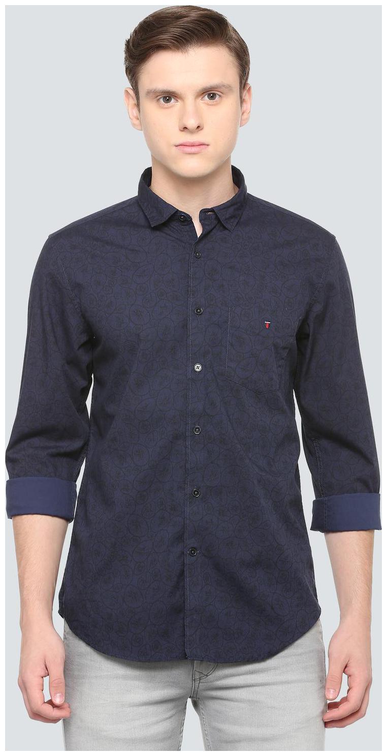 

Louis Philippe Men Blue Printed Slim Fit Casual Shirt