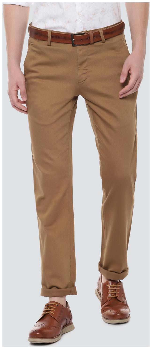 

Louis Philippe Men Beige Solid Slim fit Regular trousers