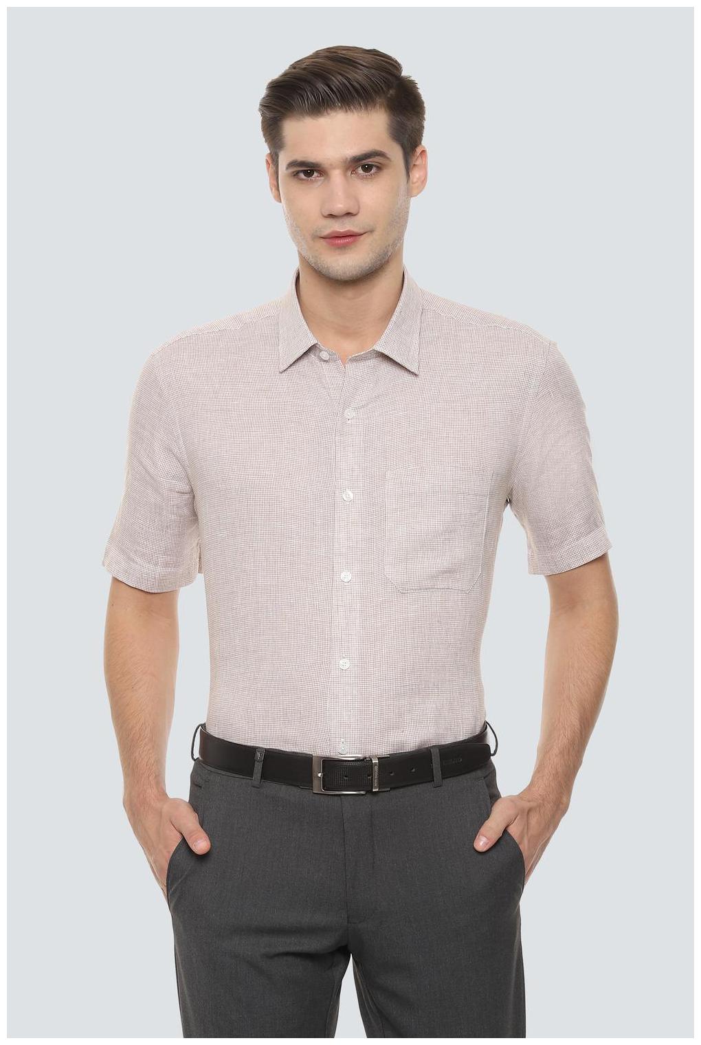 

Louis Philippe Men Slim fit Formal Shirt - Beige
