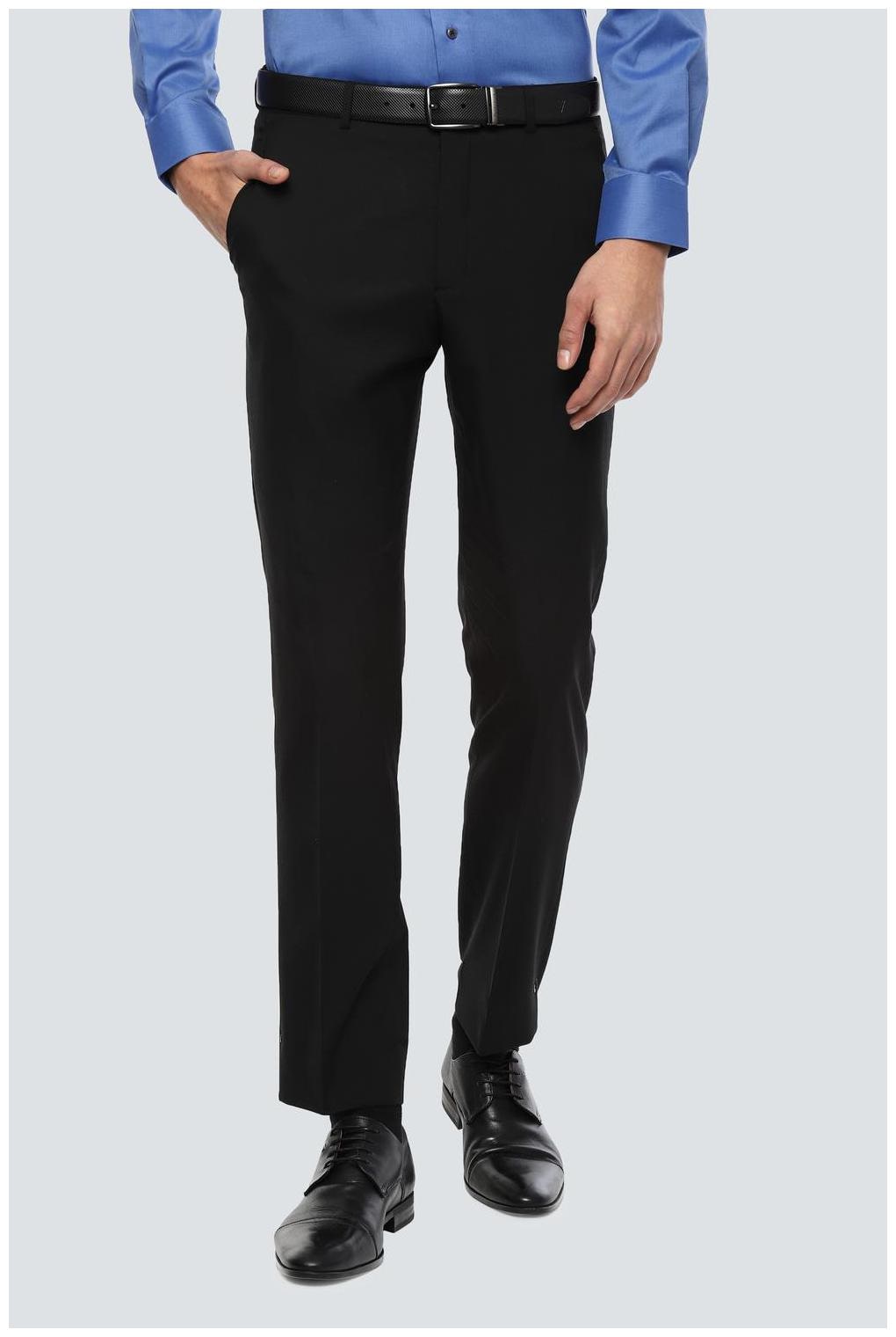 

Louis Philippe Men Solid Slim Fit Formal Trouser - Black