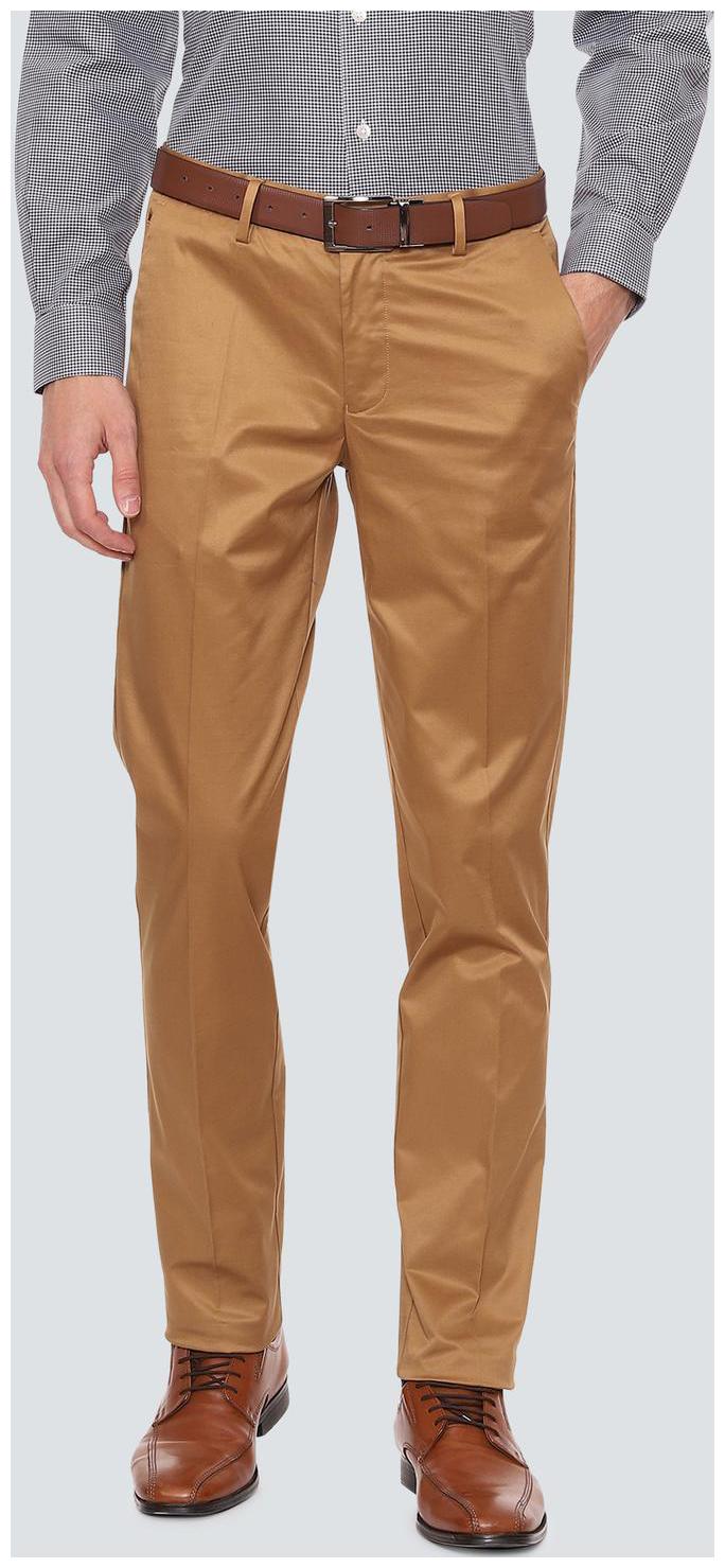 

Louis Philippe Men Solid Slim Fit Formal Trouser - Brown