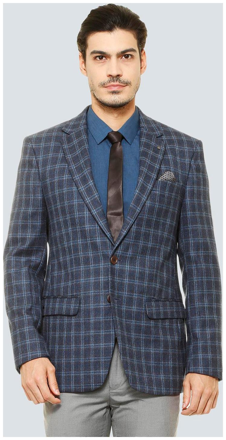 

Louis Philippe Men Blue Checked Regular fit Single Breasted Blazer