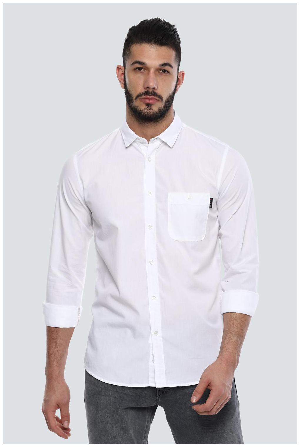 

Louis Philippe Men White Solid Super Slim Fit Casual Shirt