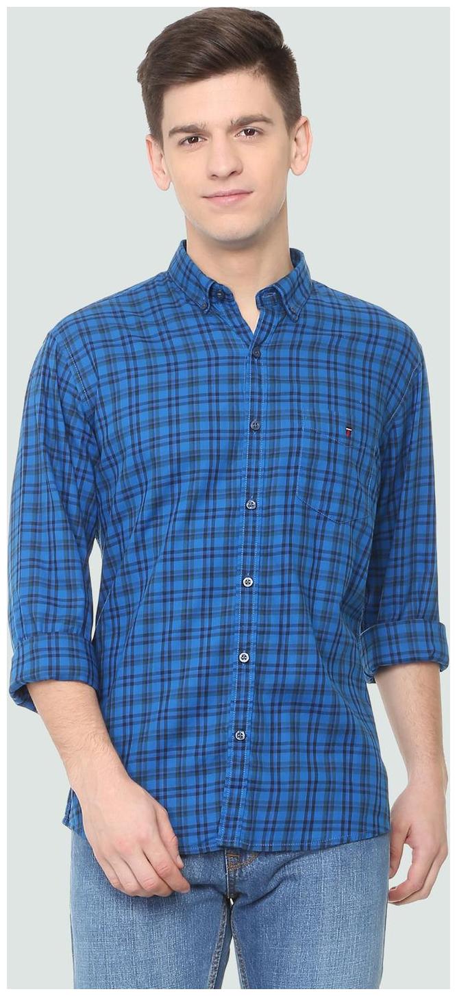 

Louis Philippe Men Blue Solid Slim Fit Casual Shirt