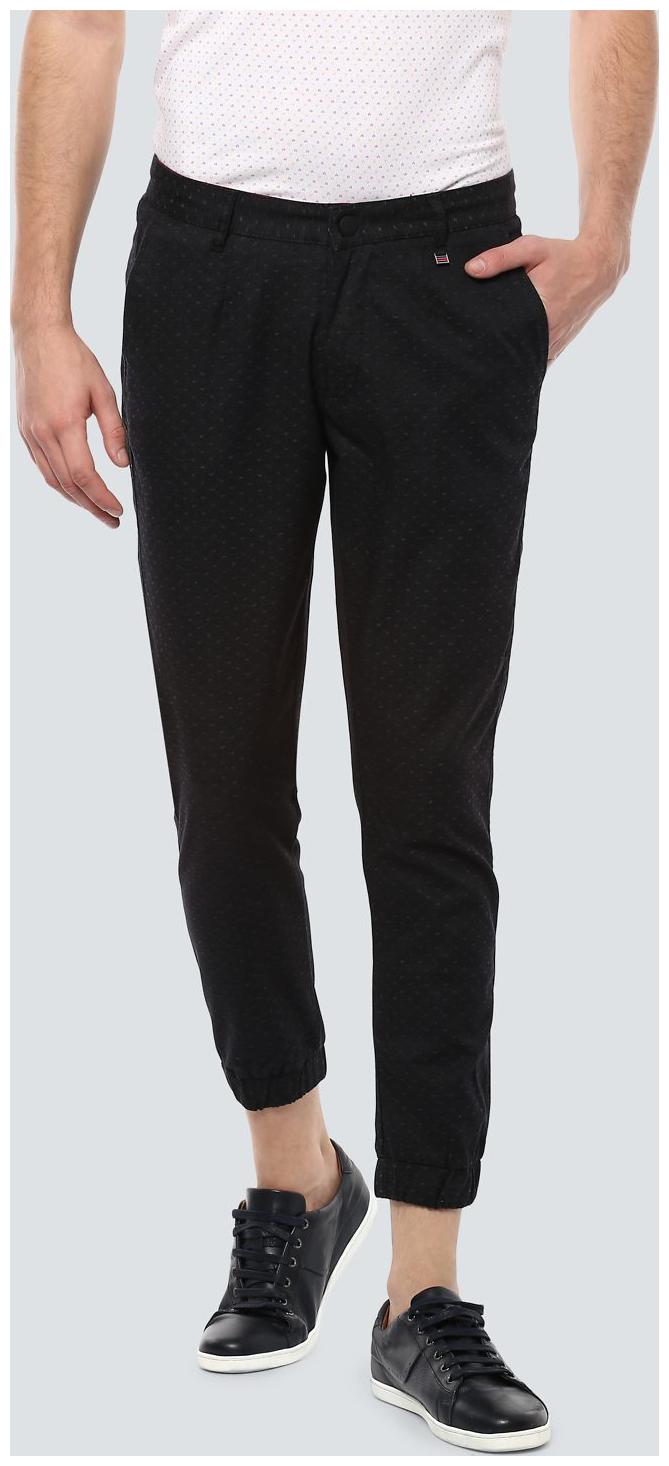 

Louis Philippe Men Black Textured Regular fit Regular trousers