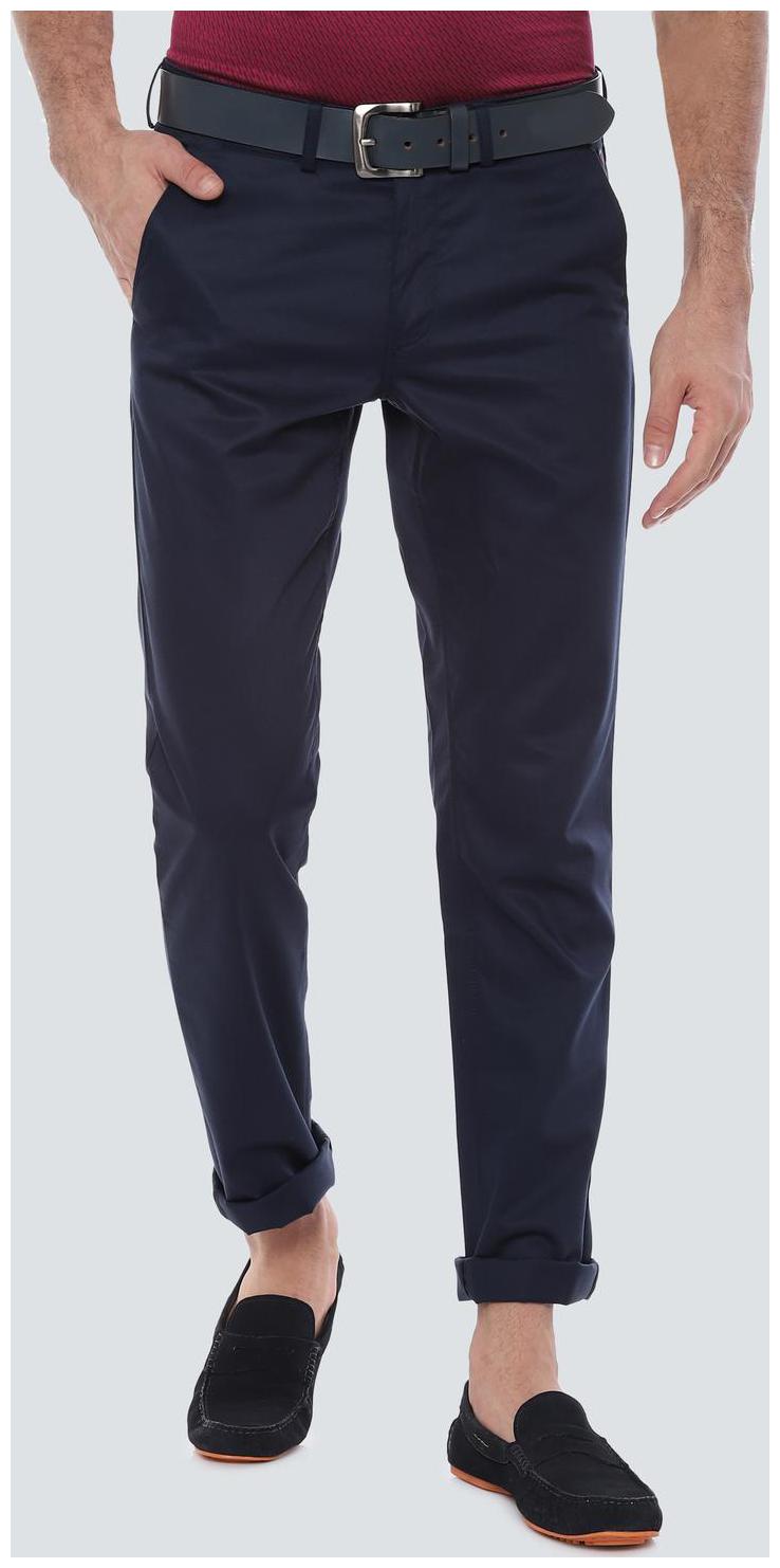 

Louis Philippe Men Blue Textured Slim fit Regular trousers