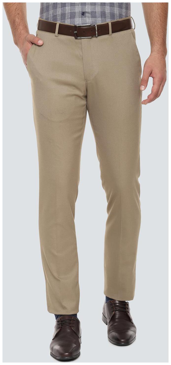 

Louis Philippe Men Solid Slim Fit Formal Trouser - Beige