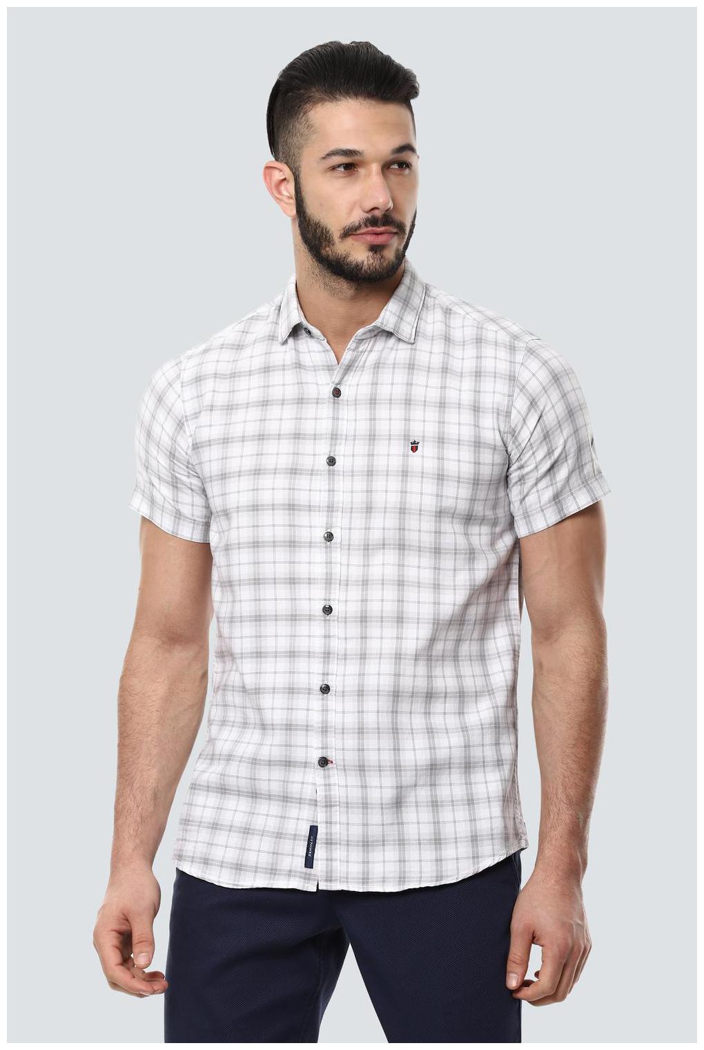 

Louis Philippe Men White Checked Regular Fit Casual Shirt