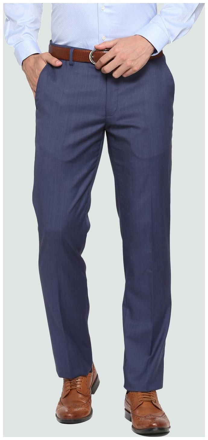

Louis Philippe Men Blue Solid Regular fit Regular trousers