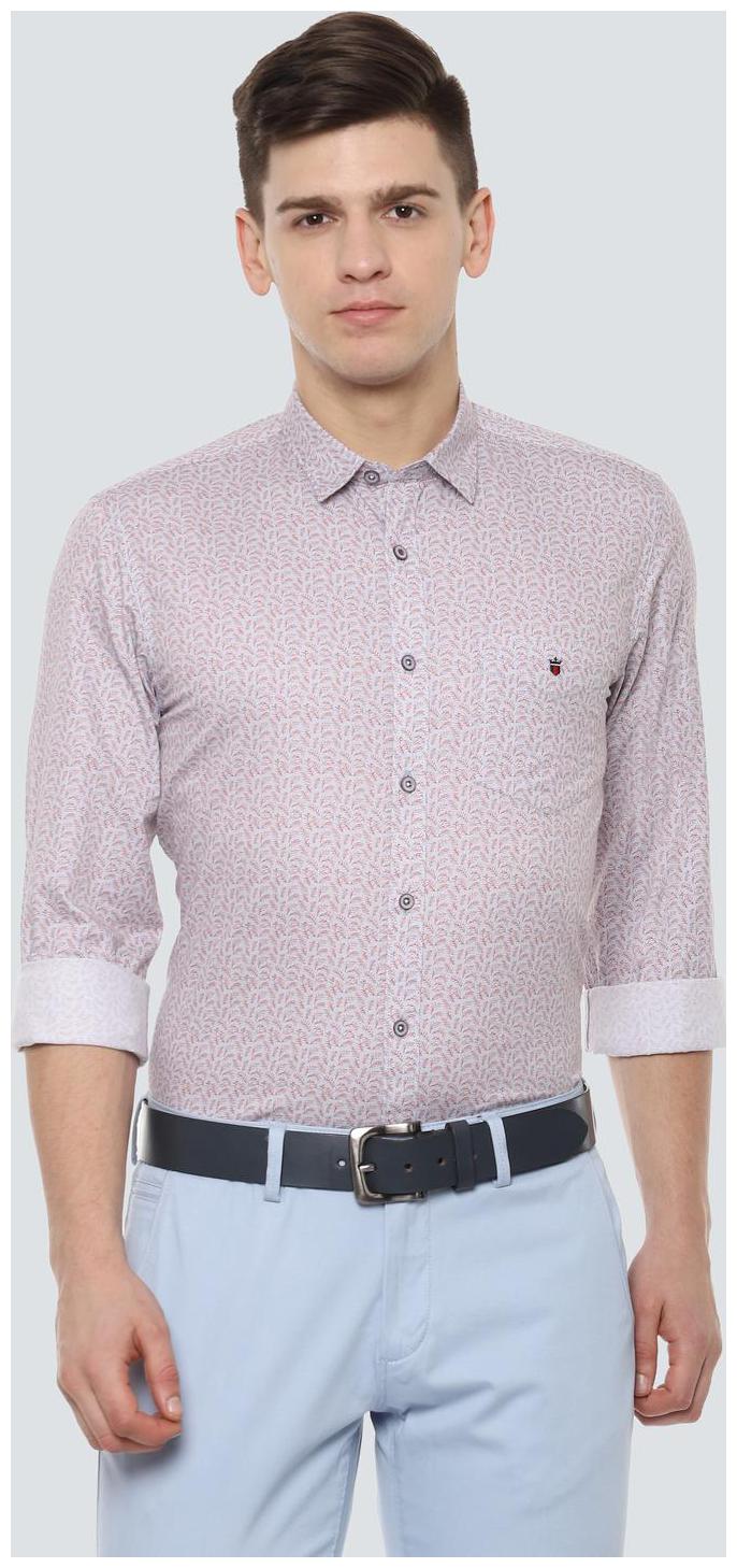 

Louis Philippe Men Grey Printed Super Slim Fit Casual Shirt