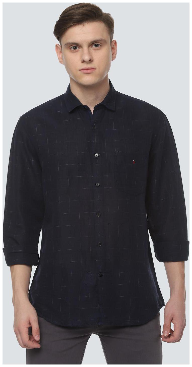 

Louis Philippe Men Blue Checked Slim Fit Casual Shirt