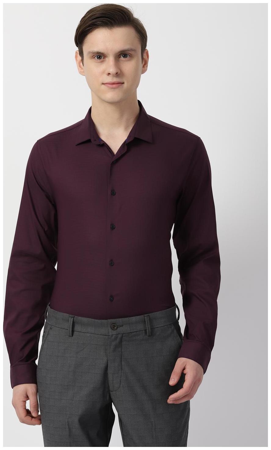 

Louis Philippe Men Purple Checked Super Slim Fit Casual Shirt