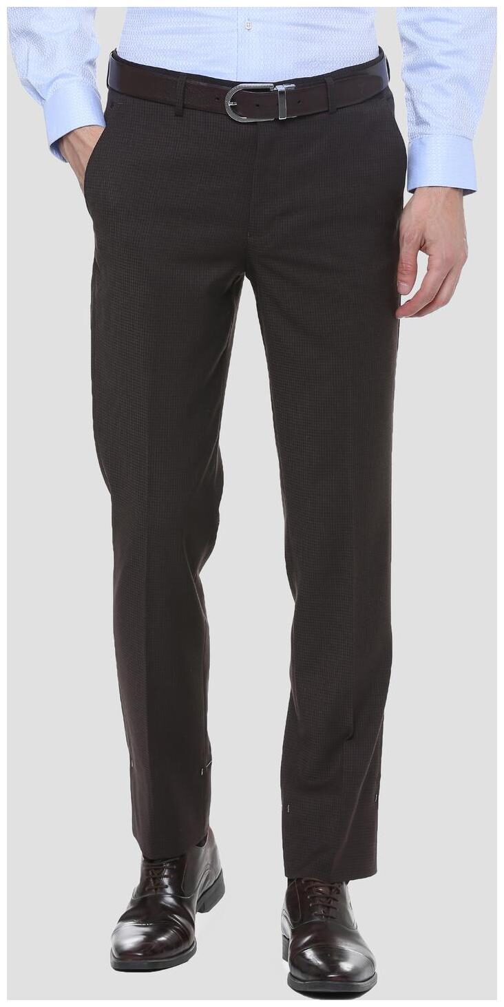 

Louis Philippe Men Black Textured Slim fit Regular trousers