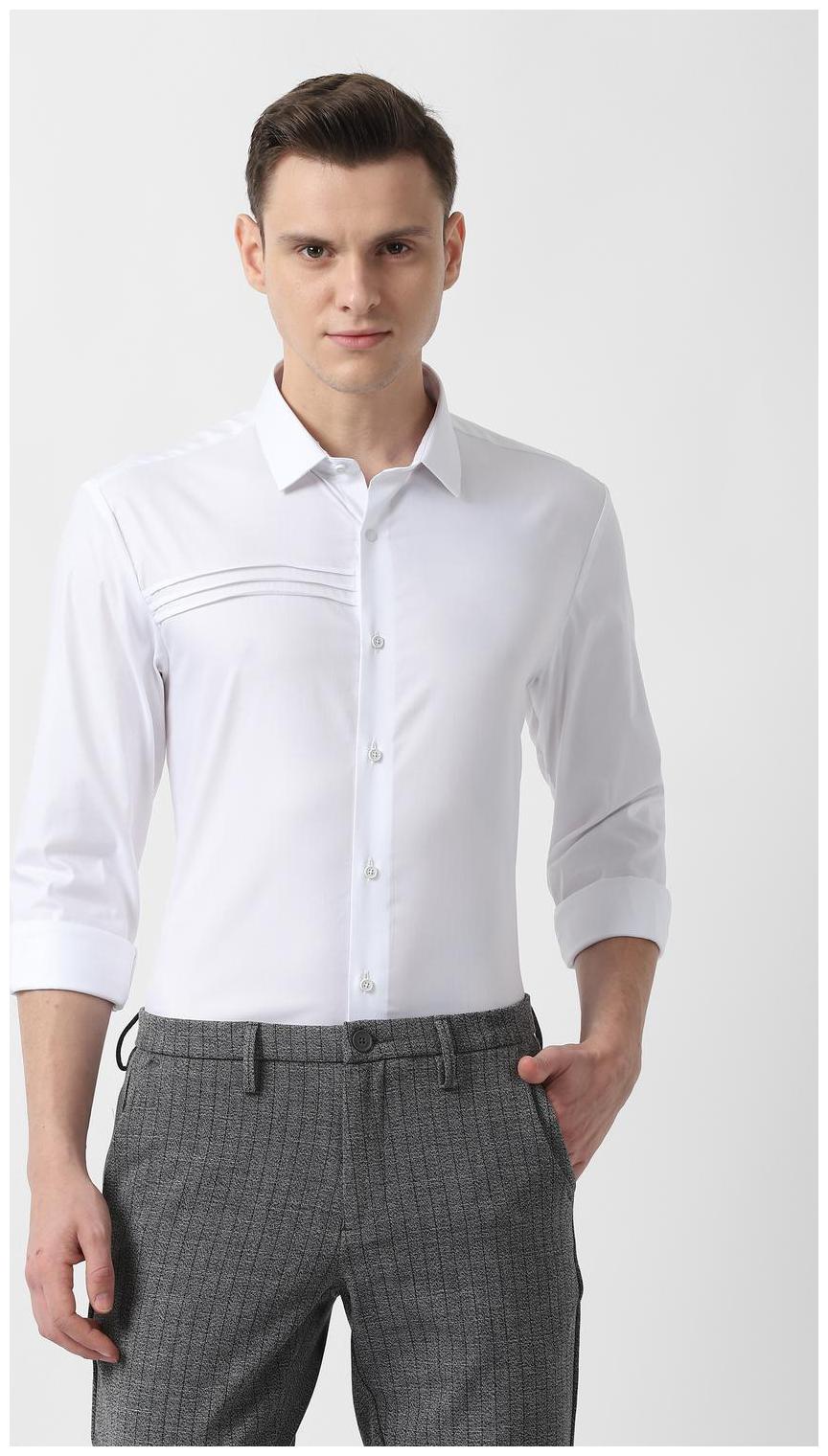 

Louis Philippe Men White Solid Super Slim Fit Casual Shirt