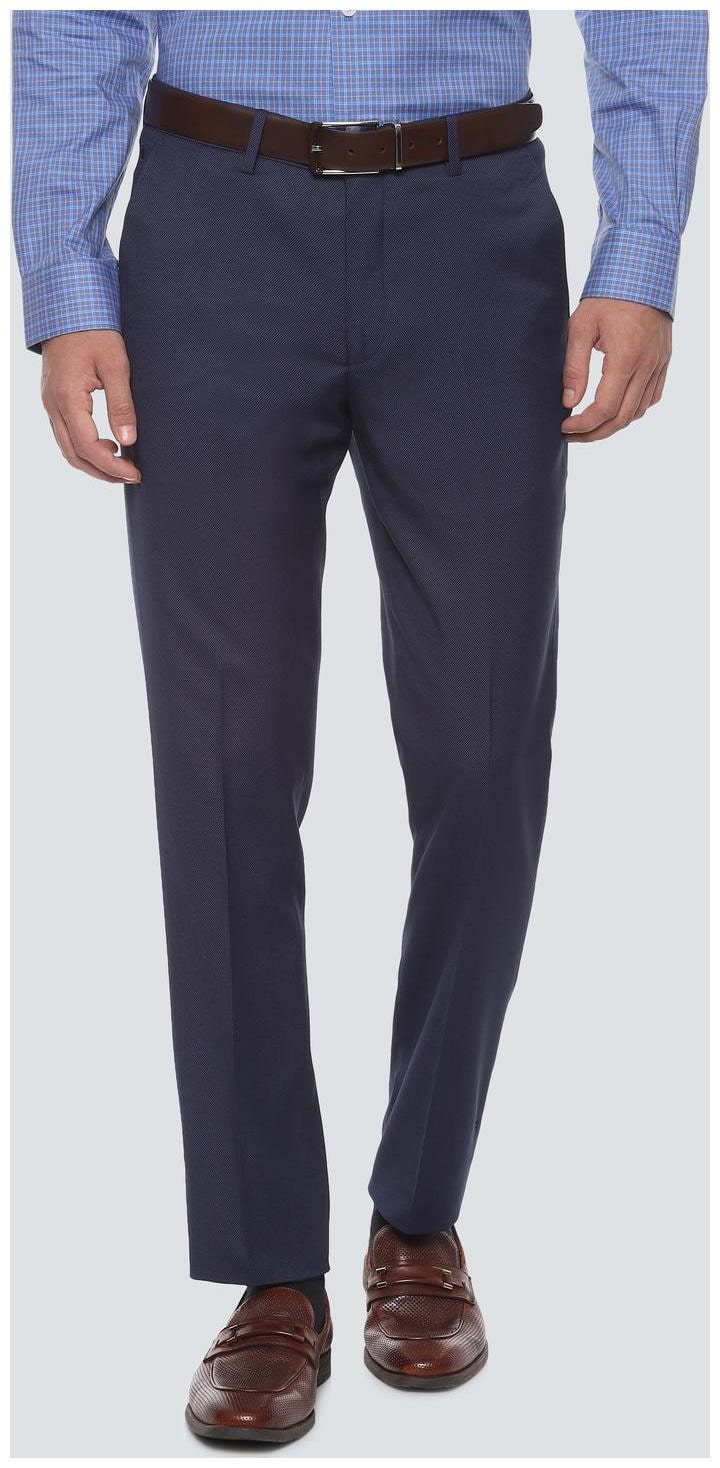 

Louis Philippe Men Textured Slim Fit Formal Trouser - Blue