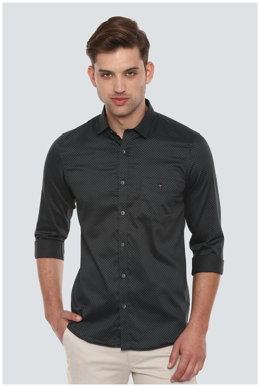 

Louis Philippe Men Grey Pinstrips Super Slim Fit Casual Shirt
