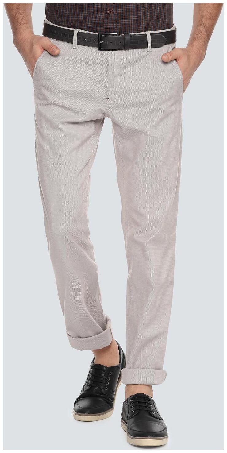 

Louis Philippe Men Beige Textured Slim fit Regular trousers