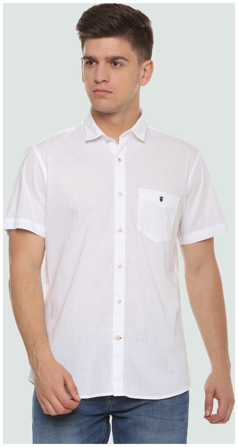 

Louis Philippe Men White Solid Slim Fit Casual Shirt