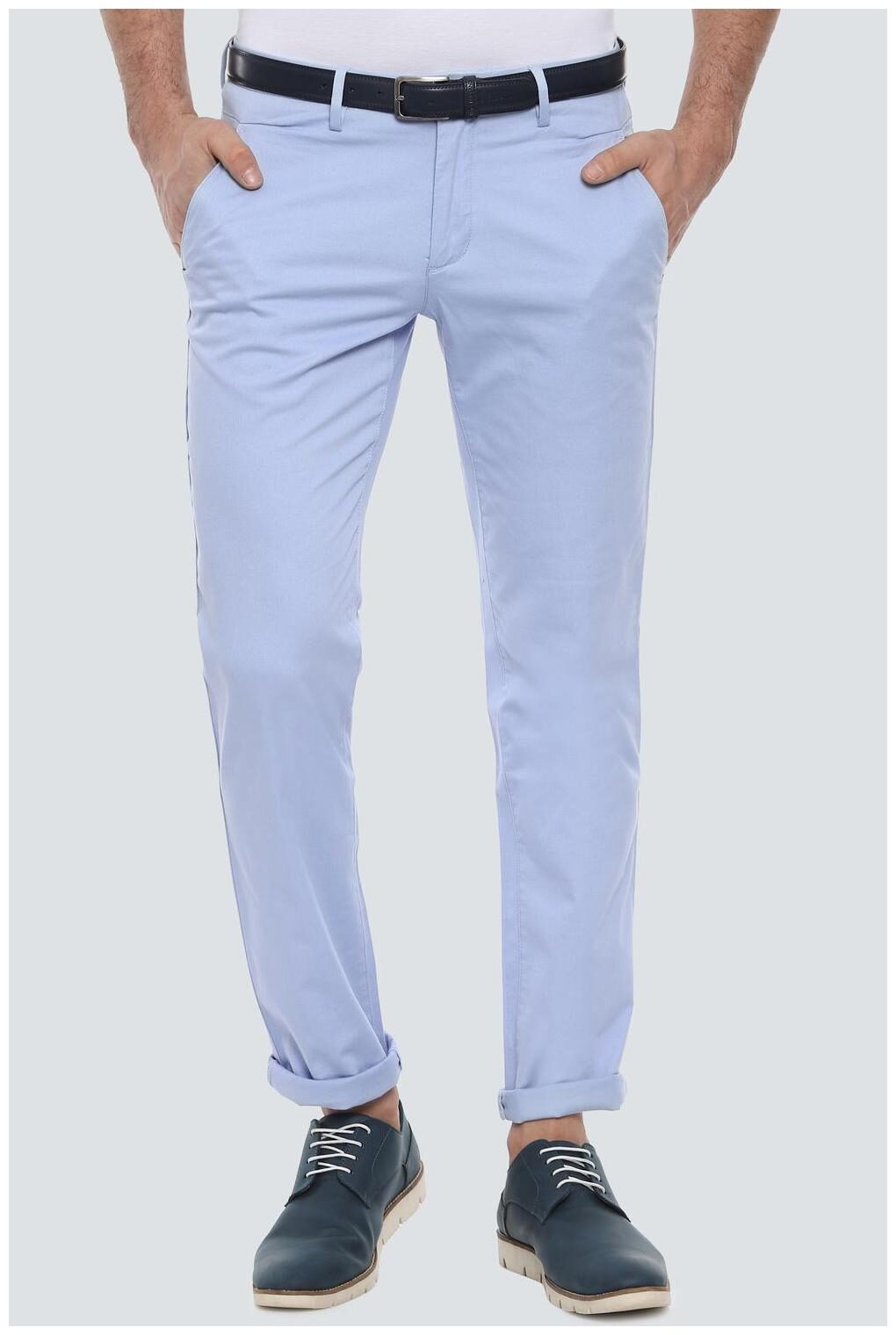 

Louis Philippe Men Blue Solid Slim fit Regular trousers