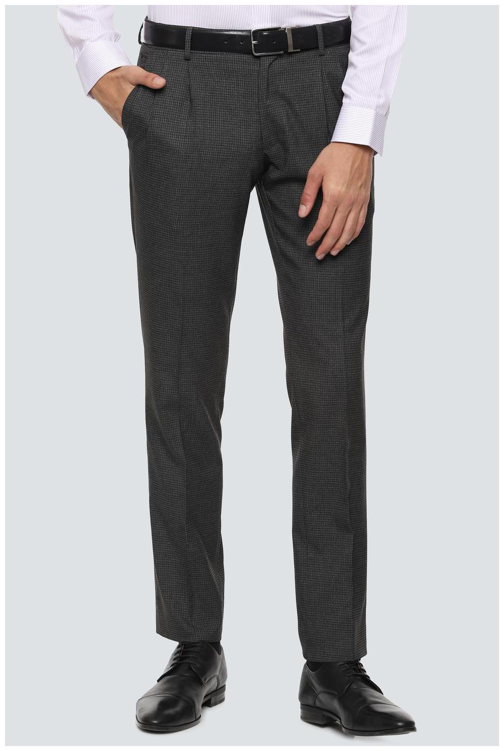 

Louis Philippe Men Textured Regular Fit Formal Trouser - Black