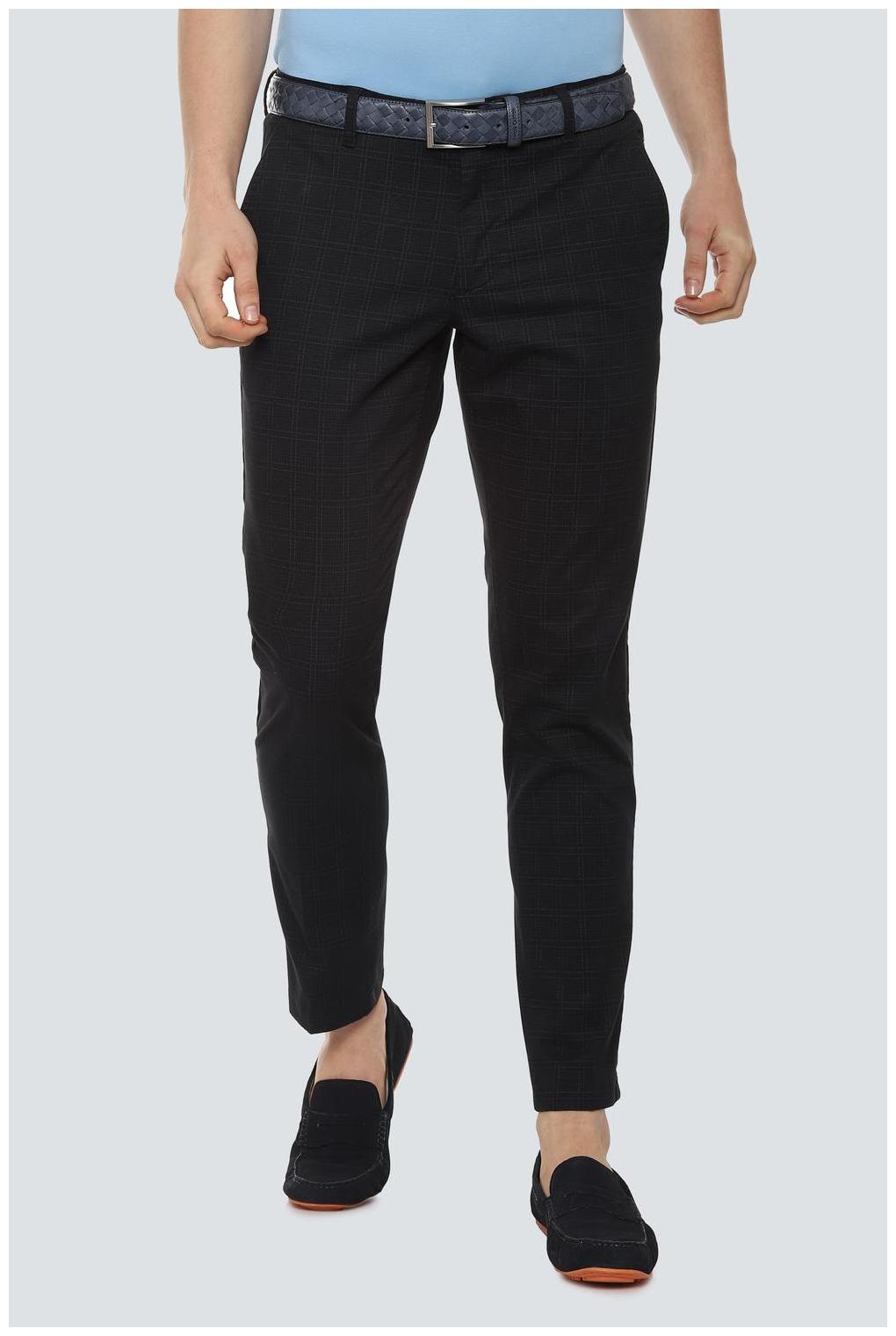 

Louis Philippe Men Black Checked Slim fit Regular trousers