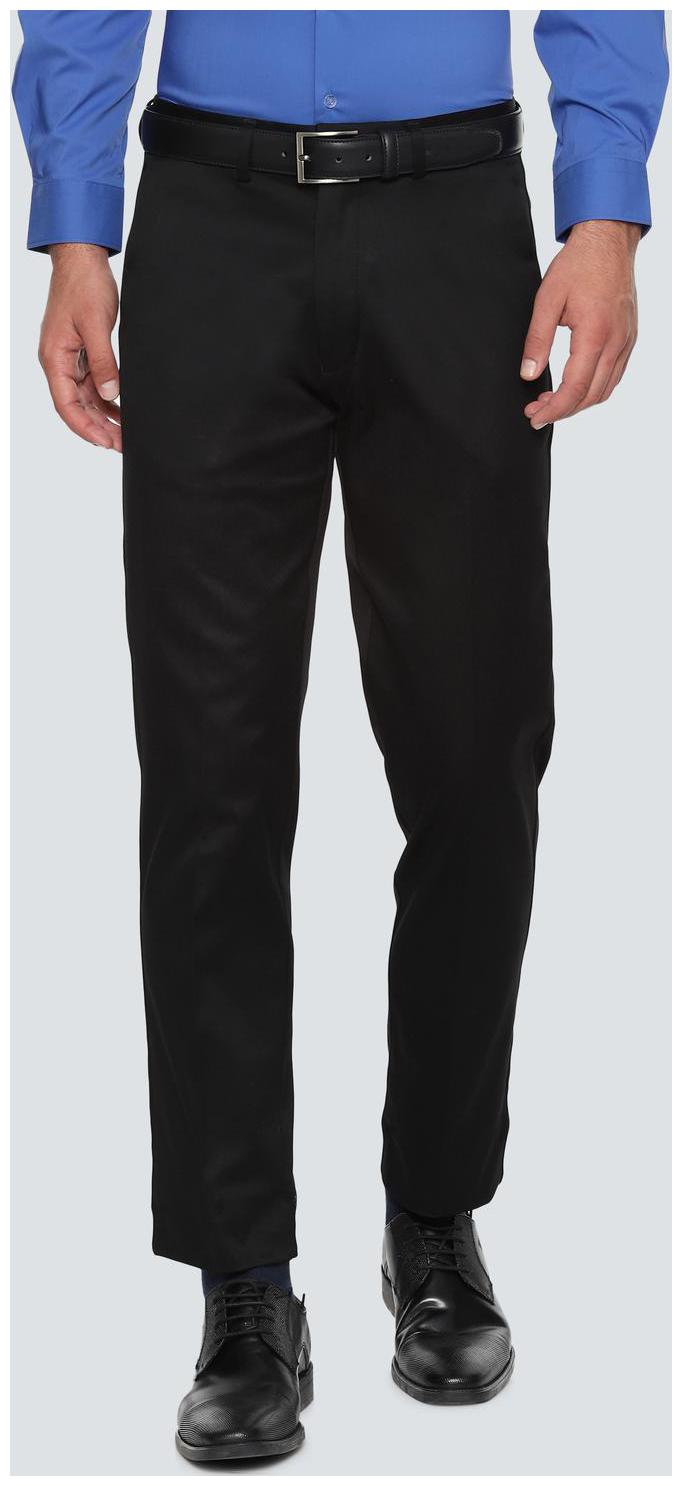 

Louis Philippe Men Solid Regular Fit Formal Trouser - Black