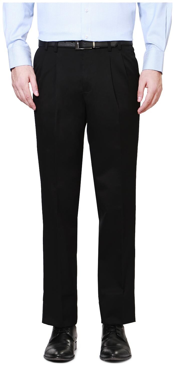 

Louis Philippe Men Solid Regular Fit Formal Trouser - Black