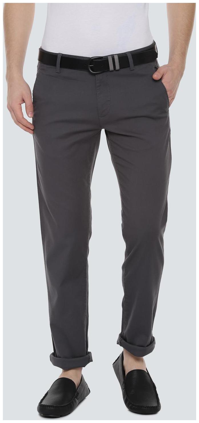 

Louis Philippe Men Grey Solid Slim fit Regular trousers