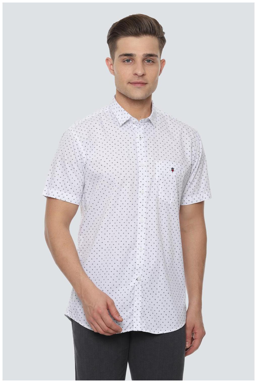 

Louis Philippe Men White Polka Dots Slim Fit Casual Shirt