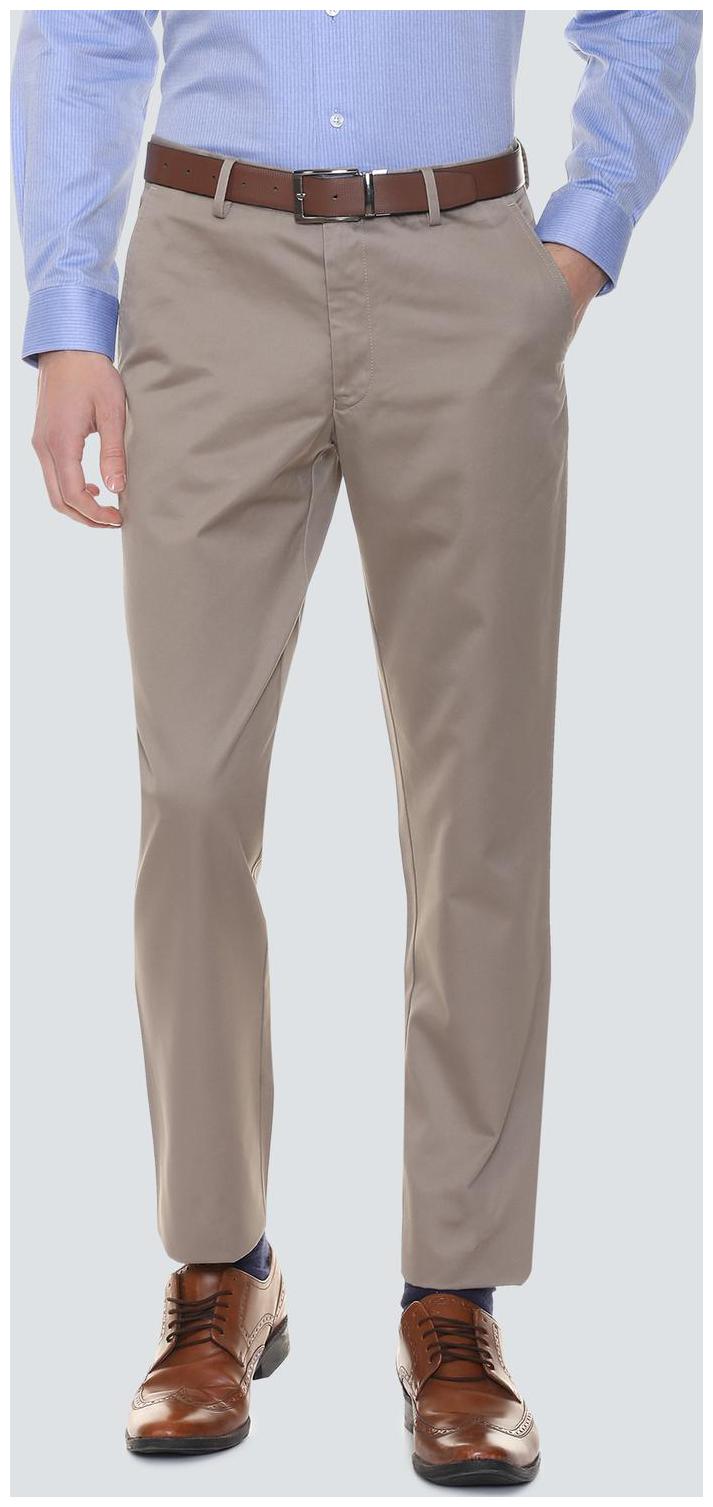

Louis Philippe Men Textured Regular Fit Formal Trouser - Brown