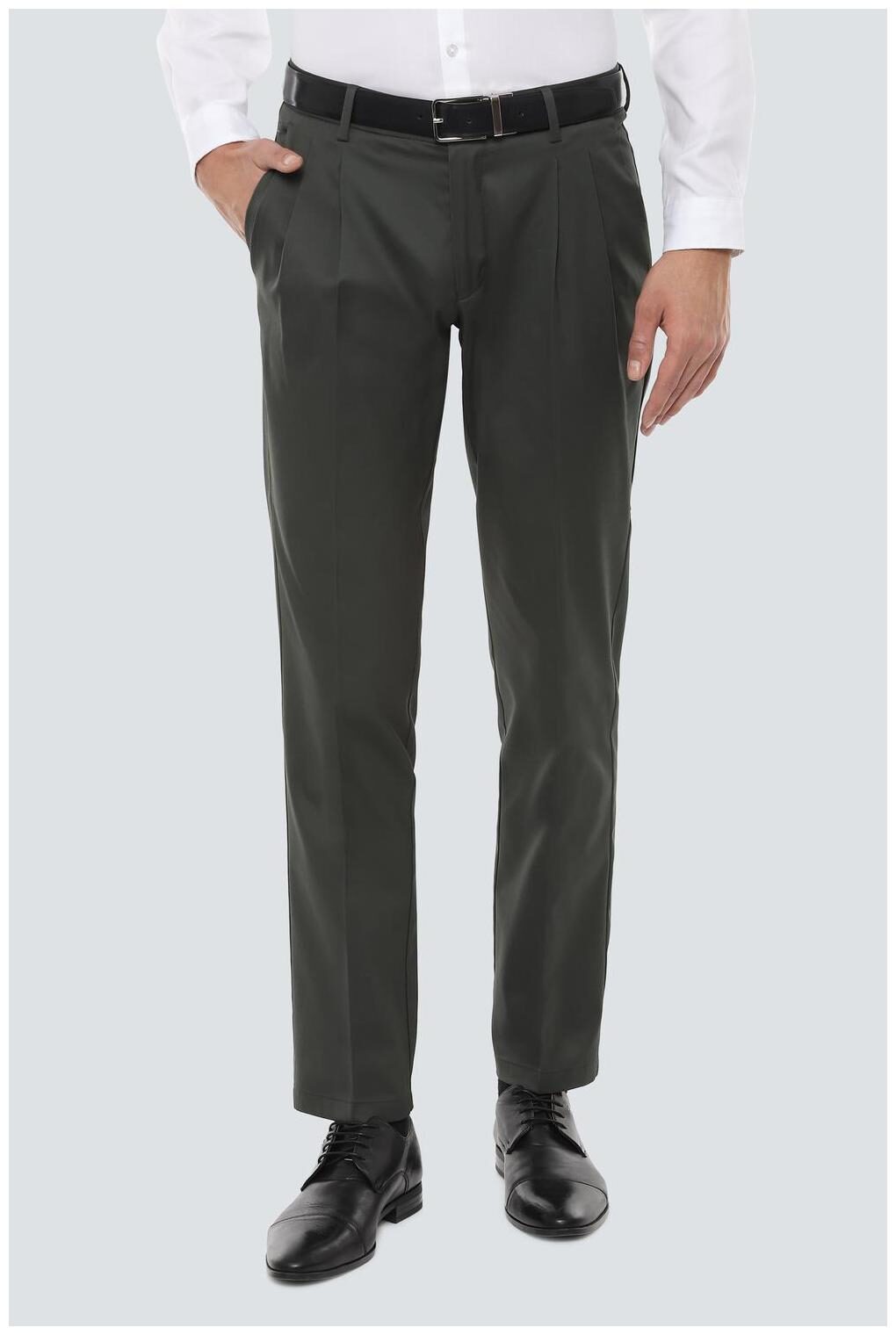 

Louis Philippe Men Solid Regular Fit Formal Trouser - Grey