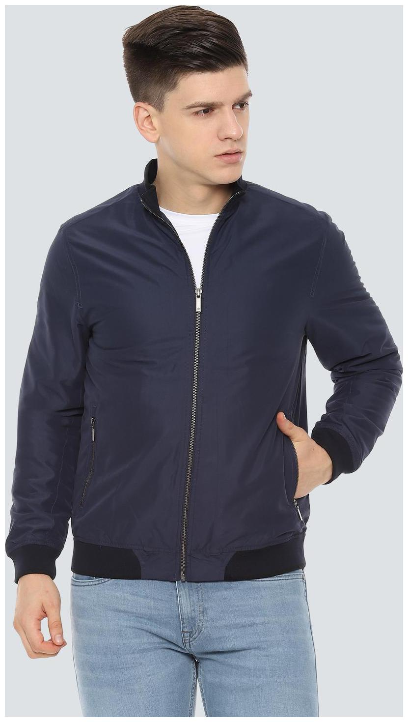 

Louis Philippe Men Blue Solid Bomber jacket