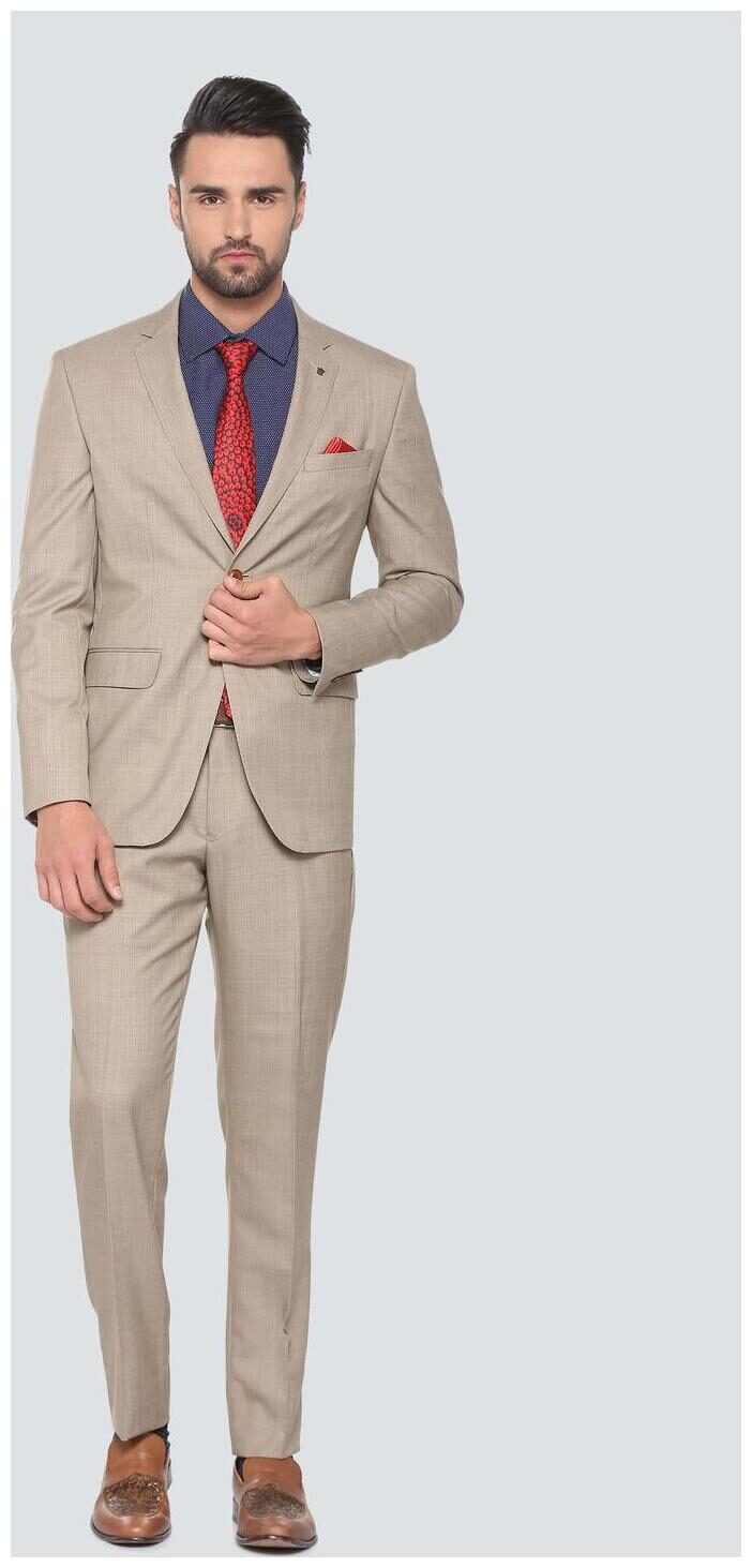 

Louis Philippe Khaki Two Piece Suit