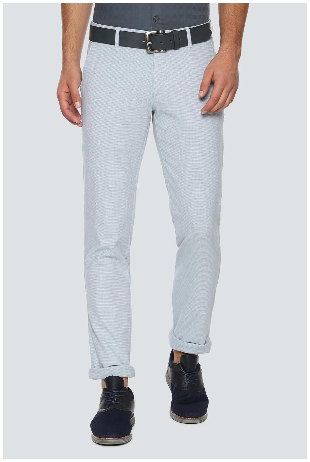 

Louis Philippe Men Grey Textured Slim fit Regular trousers