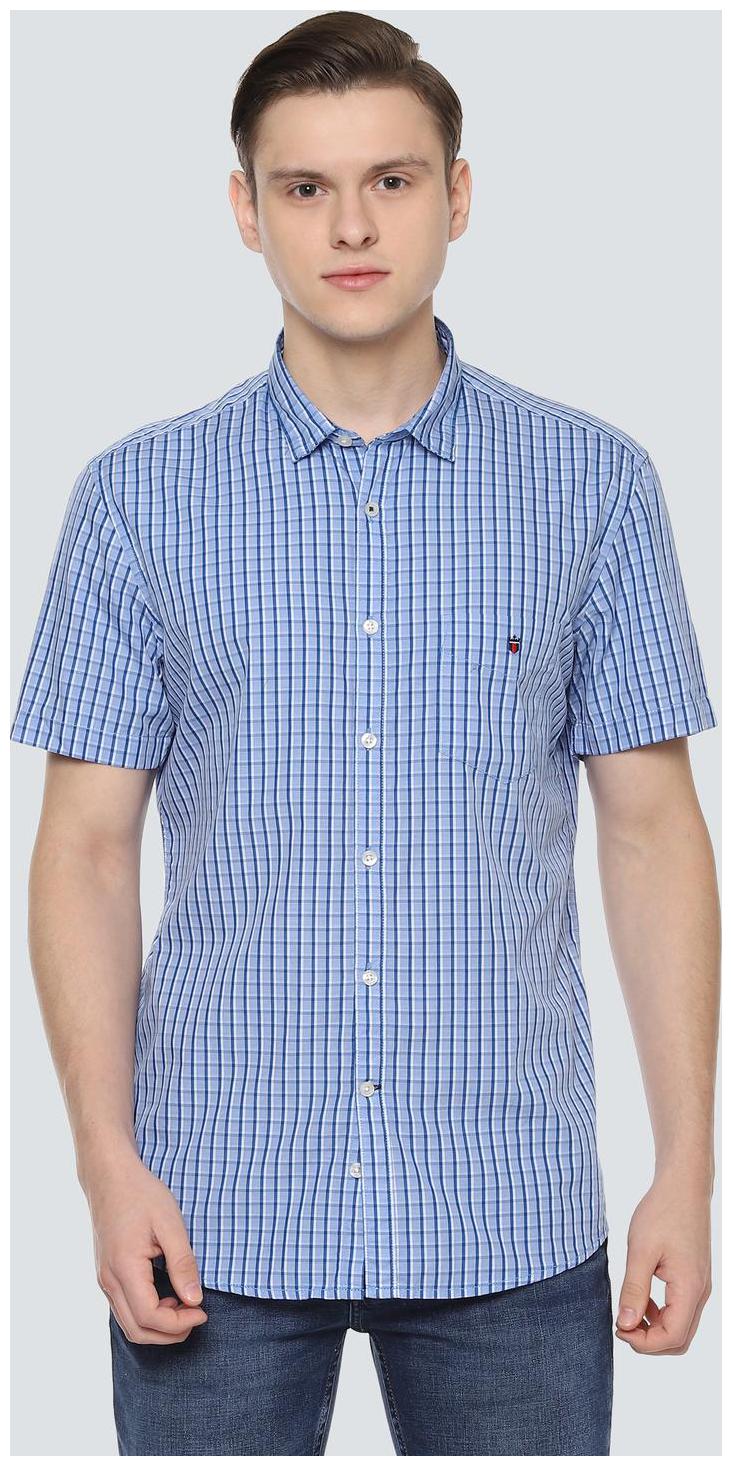 

Louis Philippe Men Blue Checked Slim Fit Casual Shirt