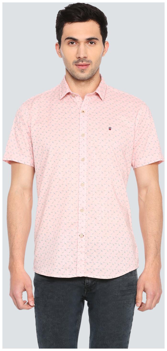 

Louis Philippe Men Pink Printed Slim Fit Casual Shirt