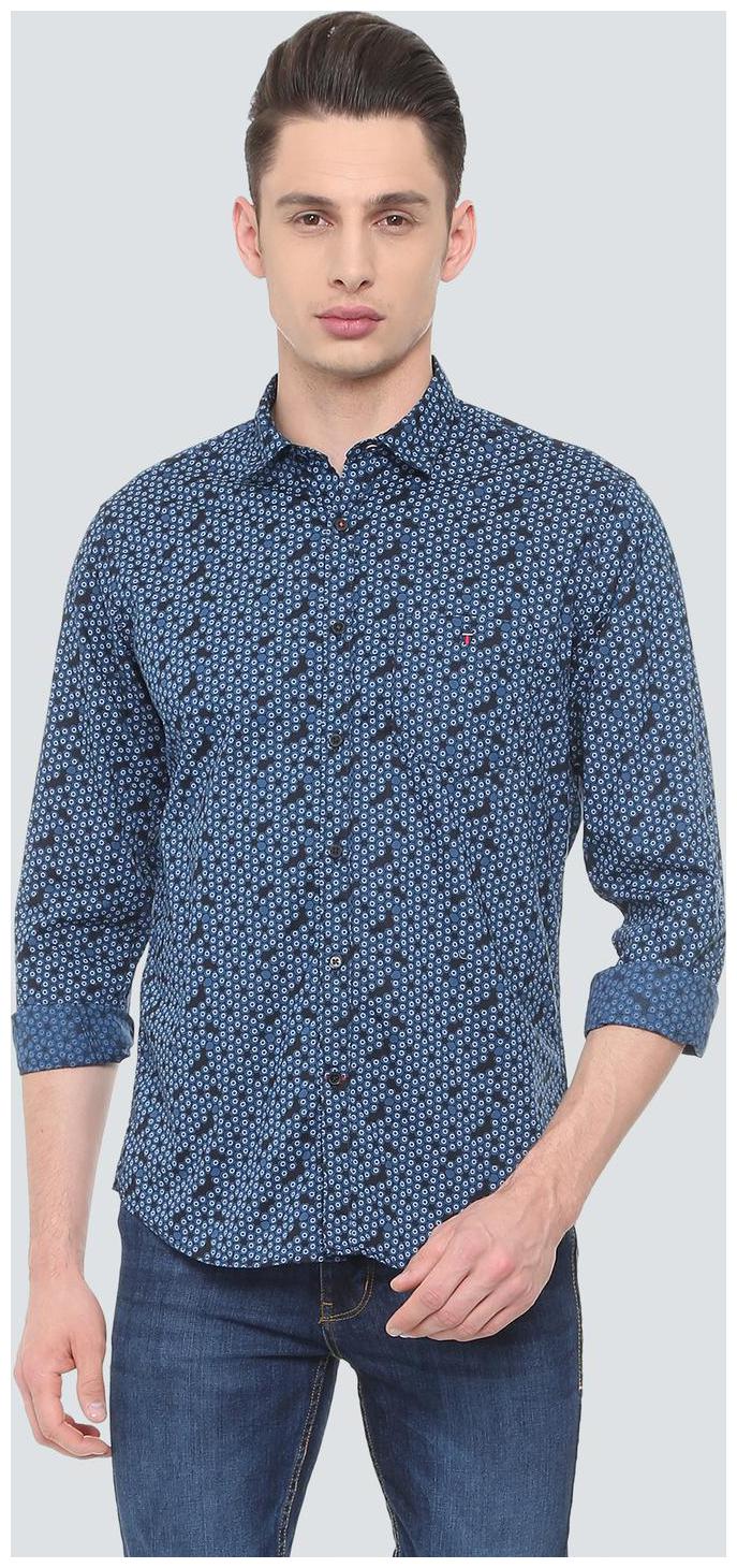 

Louis Philippe Men Blue Printed Slim Fit Casual Shirt
