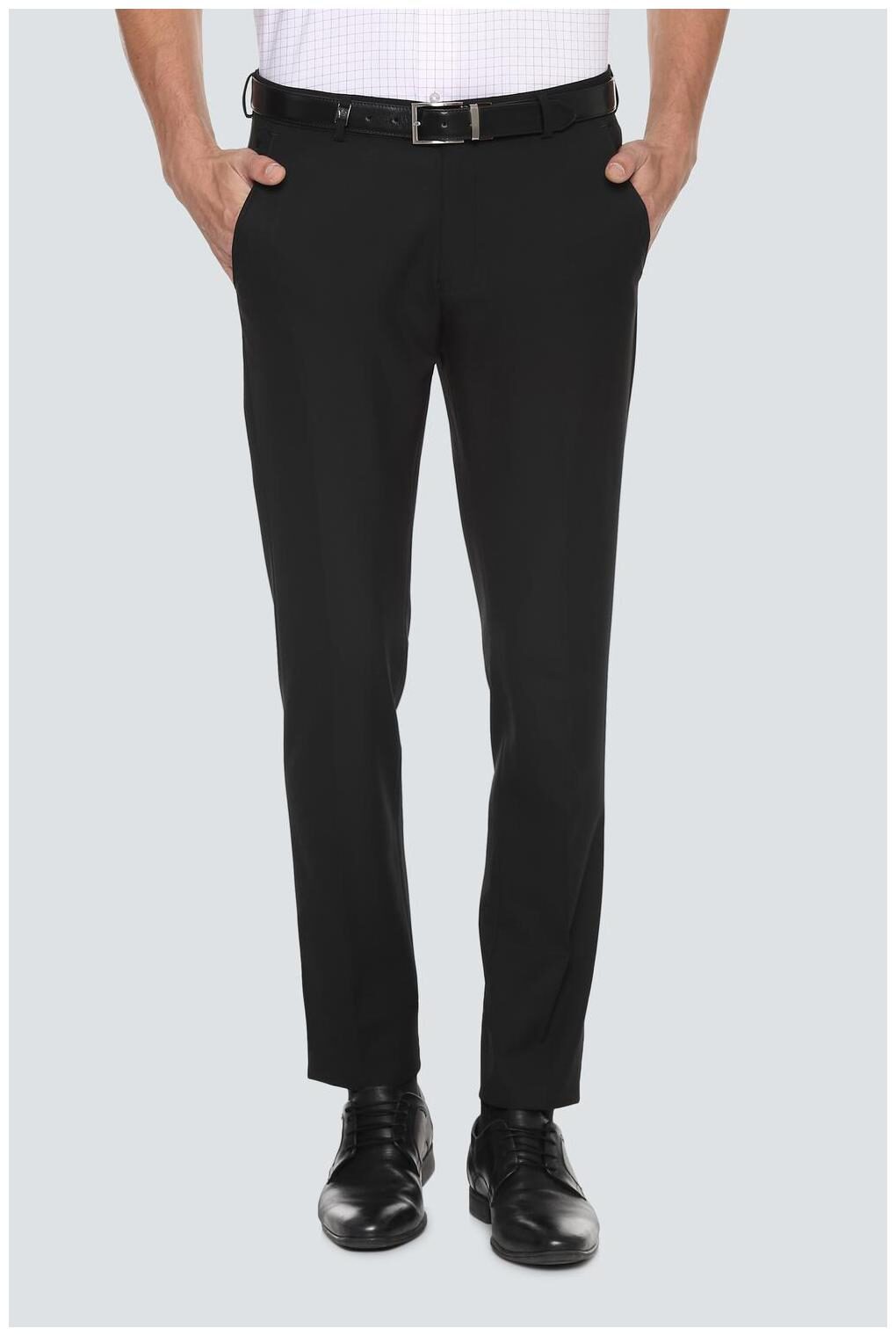 

Louis Philippe Men Solid Slim Fit Formal Trouser - Black