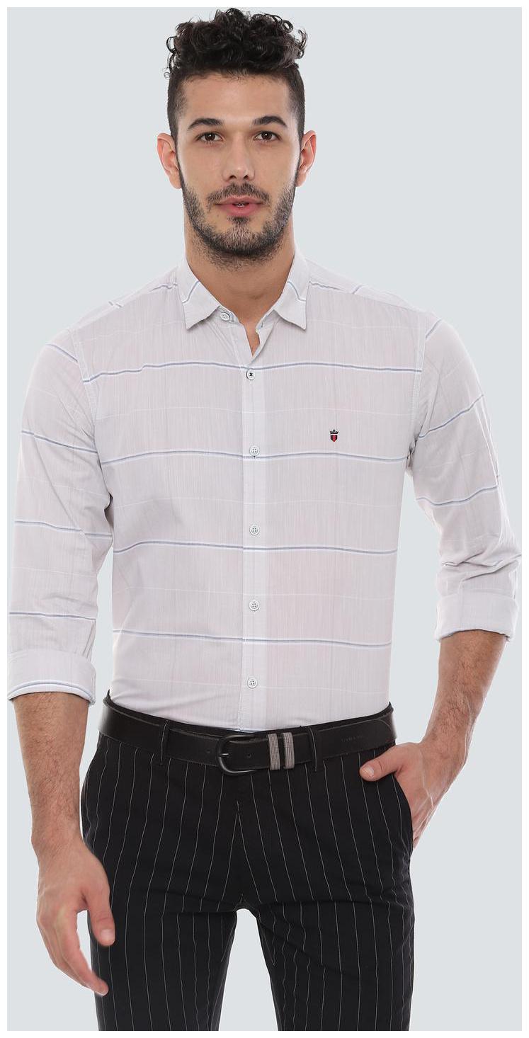 

Louis Philippe Men White Horizontal Stripes Super Slim Fit Casual Shirt