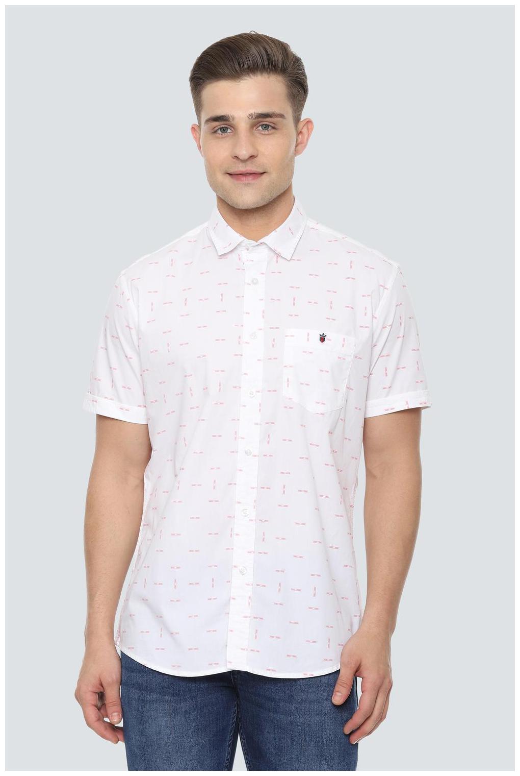 

Louis Philippe Men White Printed Slim Fit Casual Shirt