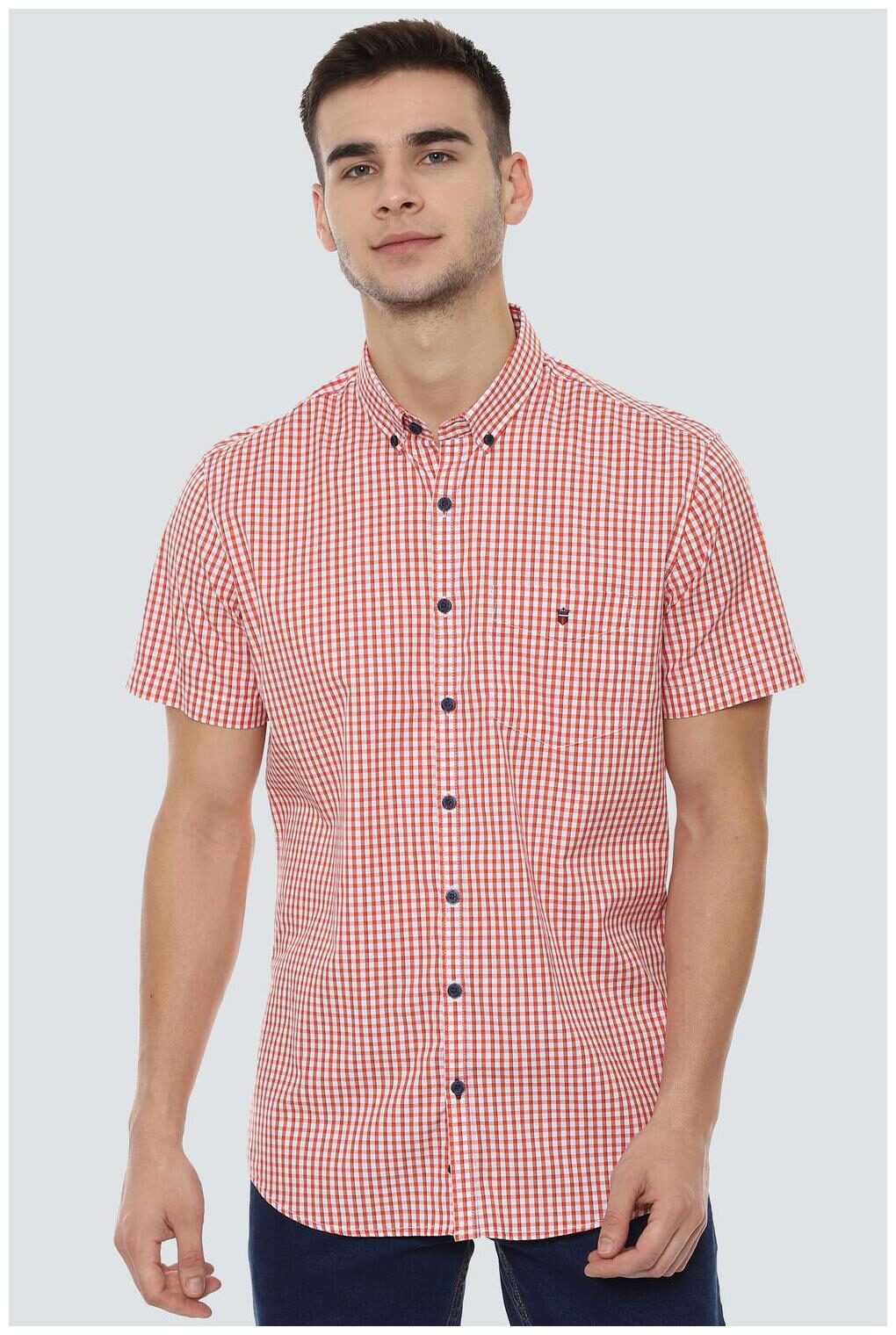 

Louis Philippe Men Orange Checked Slim Fit Casual Shirt