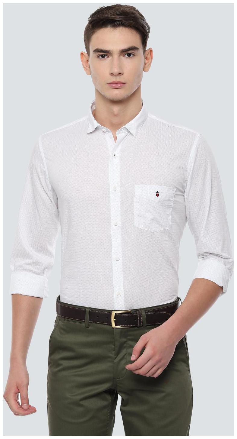

Louis Philippe Men White Printed Super Slim Fit Casual Shirt