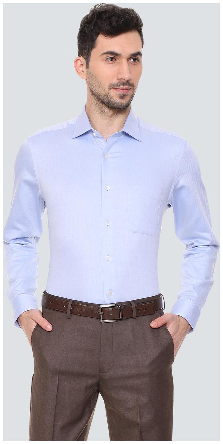 

Louis Philippe Men Blue Weaved Regular Fit Casual Shirt