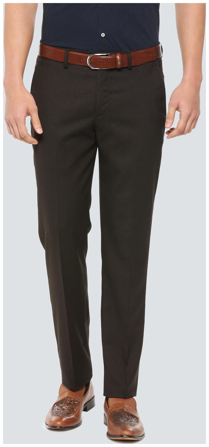 

Louis Philippe Men Textured Slim Fit Formal Trouser - Brown
